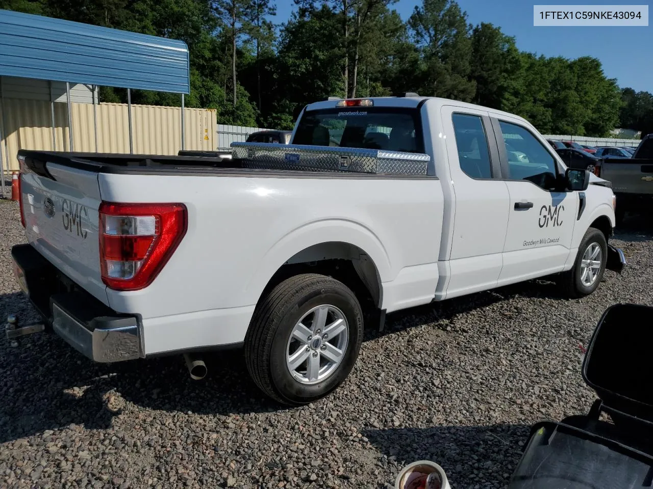 1FTEX1C59NKE43094 2022 Ford F150 Super Cab