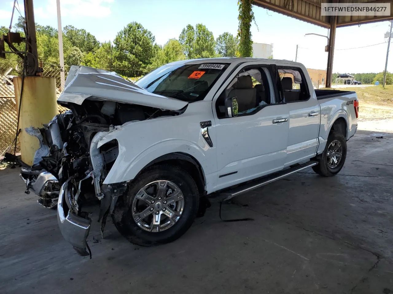 2022 Ford F150 Supercrew VIN: 1FTFW1ED5NFB46277 Lot: 59989434