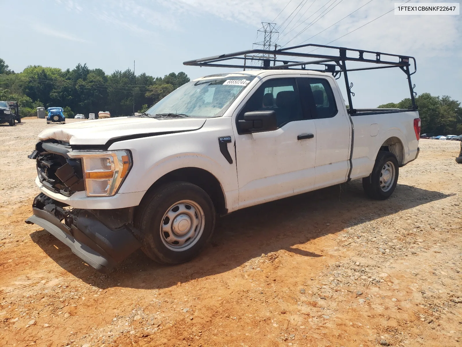 2022 Ford F150 Super Cab VIN: 1FTEX1CB6NKF22647 Lot: 66650244