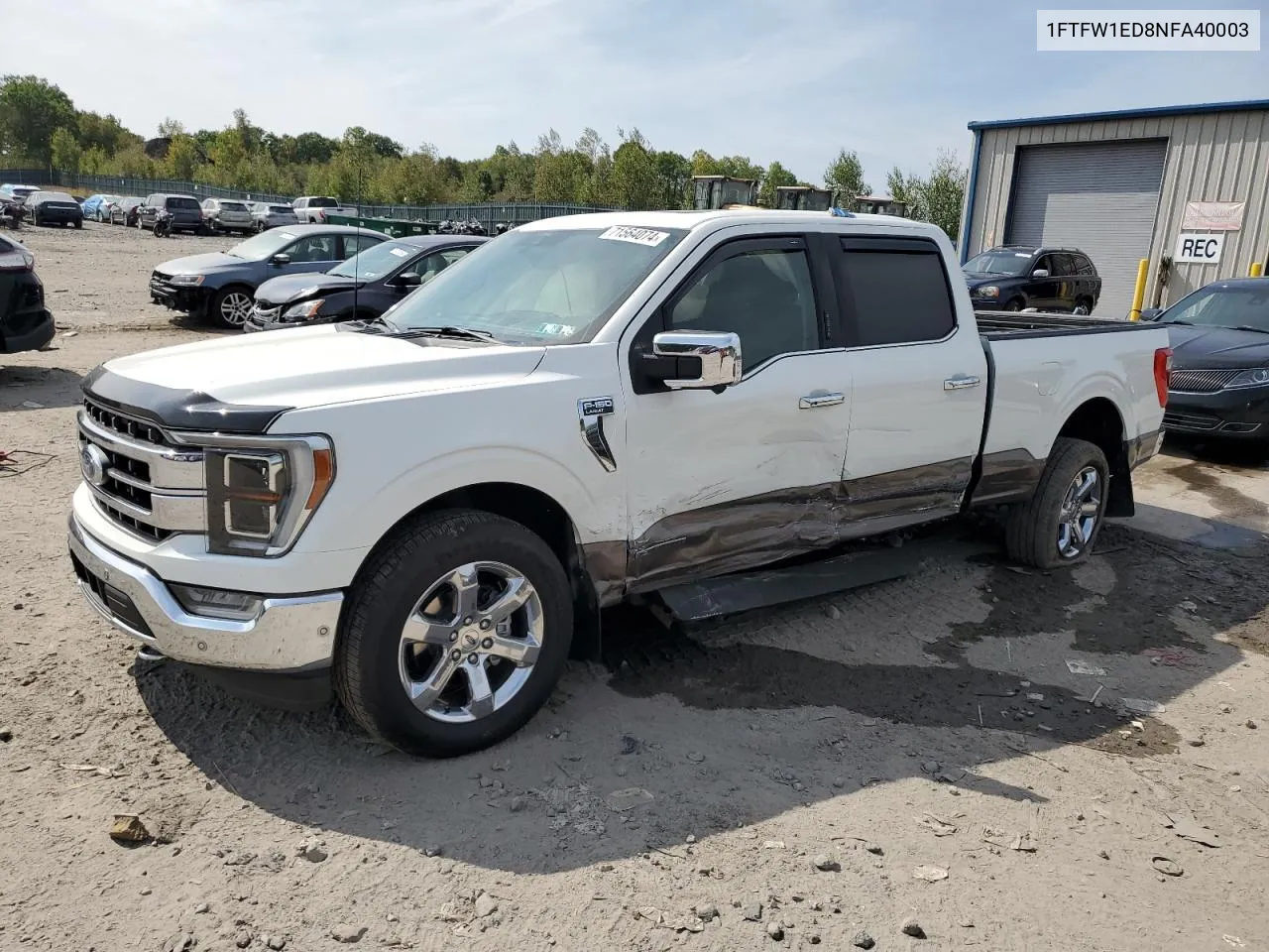 2022 Ford F150 Supercrew VIN: 1FTFW1ED8NFA40003 Lot: 71564074