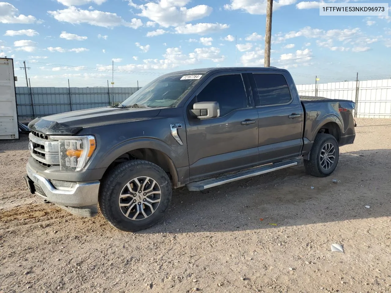 2022 Ford F150 Supercrew VIN: 1FTFW1E53NKD96973 Lot: 72167764