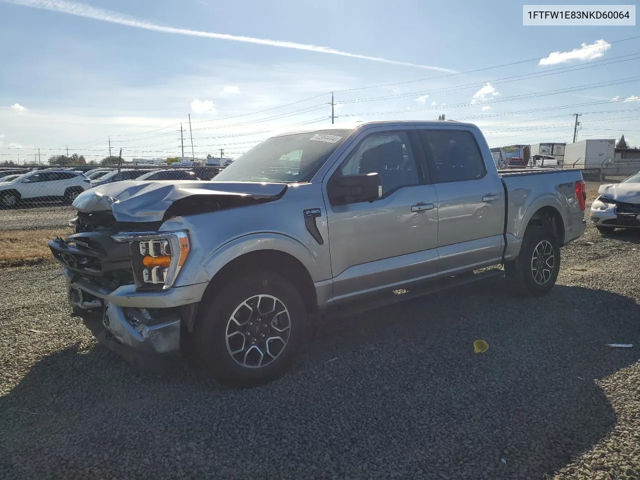 2022 Ford F150 Supercrew VIN: 1FTFW1E83NKD60064 Lot: 72384444