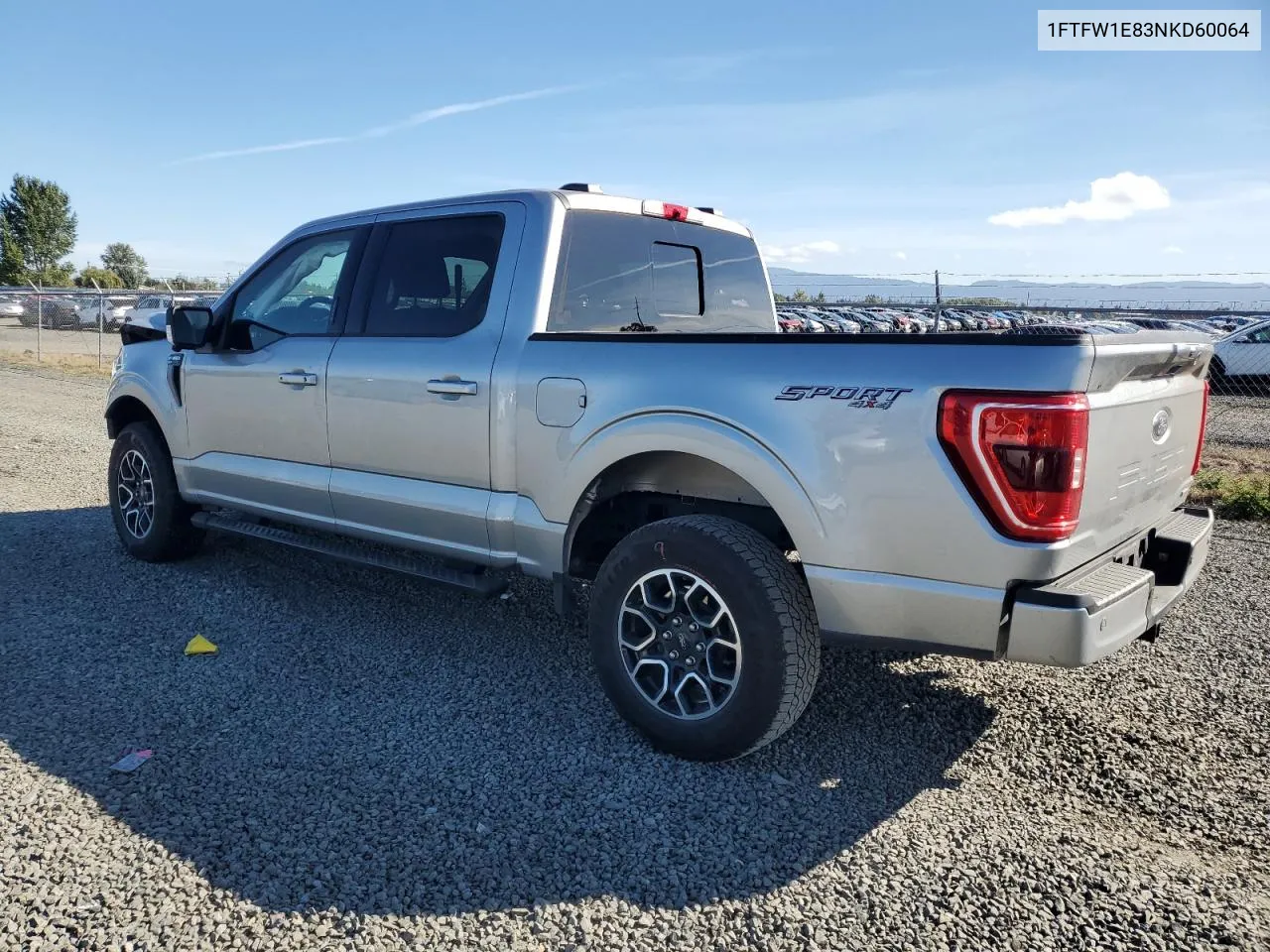 2022 Ford F150 Supercrew VIN: 1FTFW1E83NKD60064 Lot: 72384444