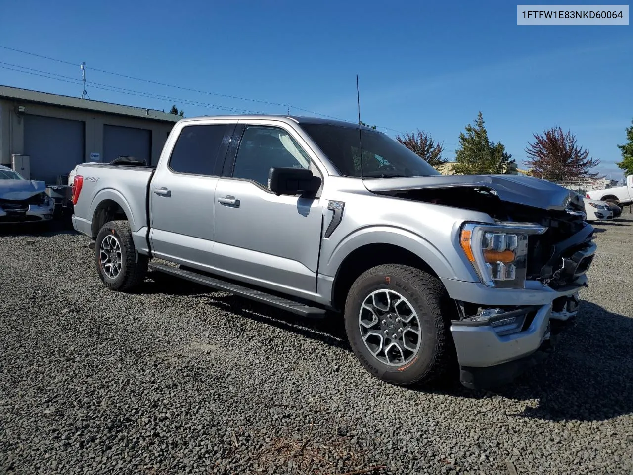 2022 Ford F150 Supercrew VIN: 1FTFW1E83NKD60064 Lot: 72384444