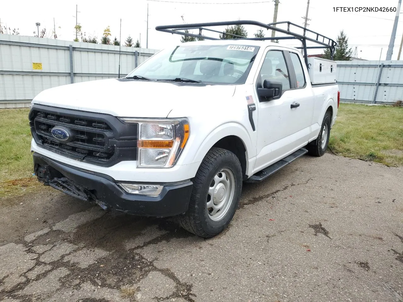 2022 Ford F150 Super Cab VIN: 1FTEX1CP2NKD42660 Lot: 72976314