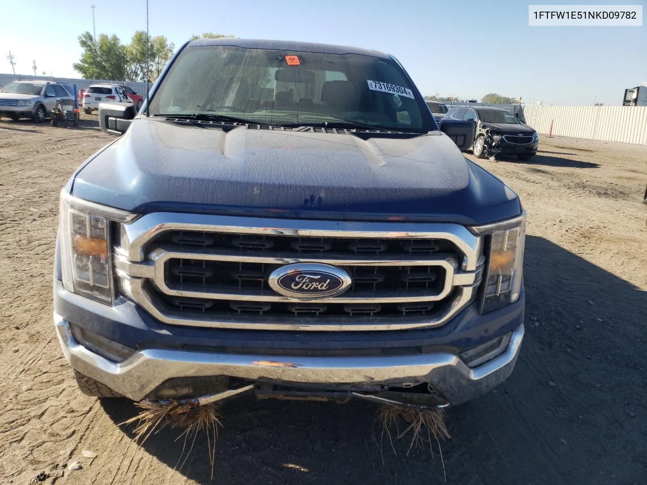 2022 Ford F150 Supercrew VIN: 1FTFW1E51NKD09782 Lot: 73169304