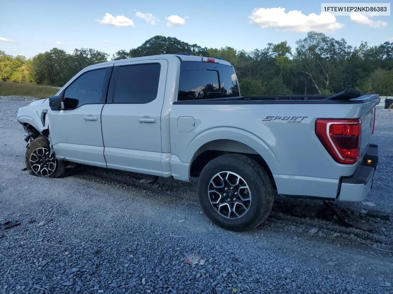 2022 Ford F150 Supercrew VIN: 1FTEW1EP2NKD86383 Lot: 73859684