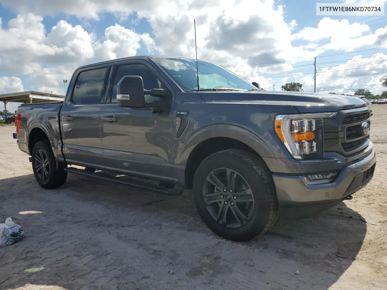 2022 Ford F150 Supercrew VIN: 1FTFW1E86NKD70734 Lot: 74061184