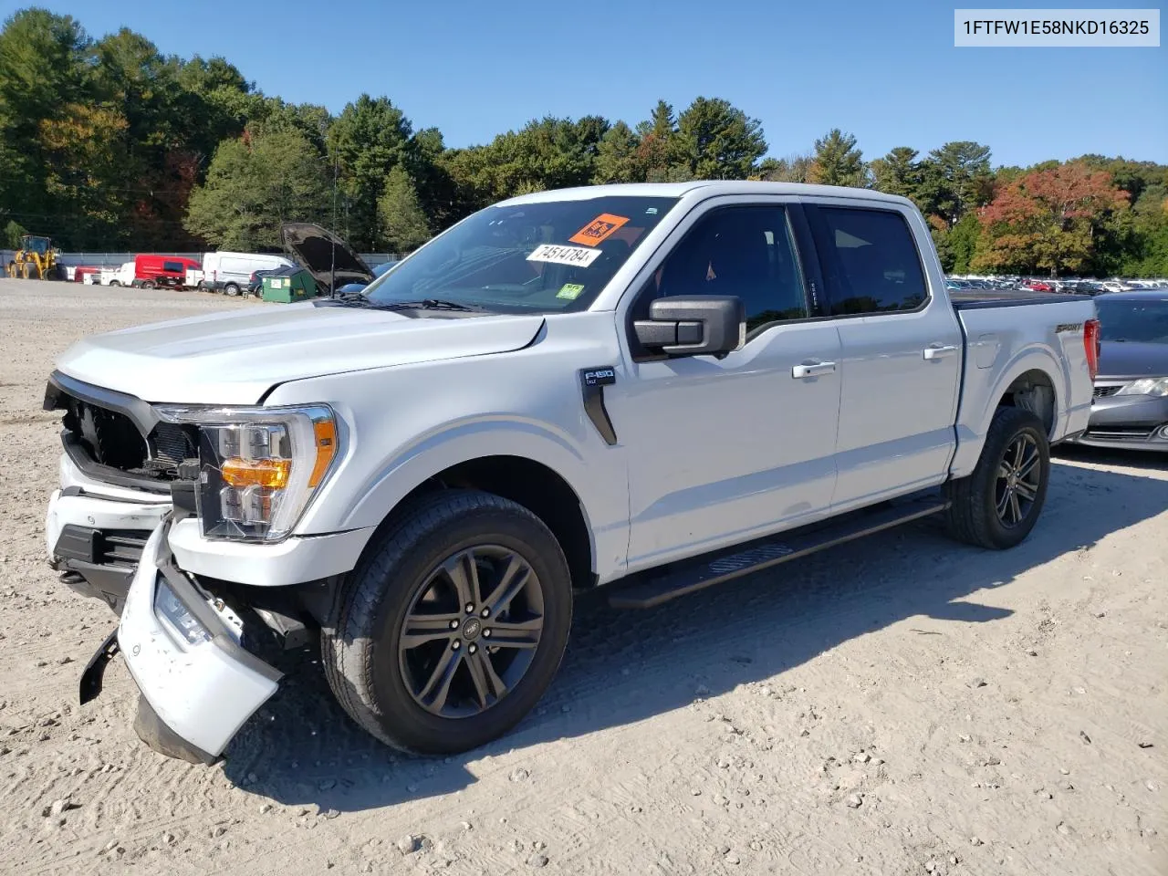 2022 Ford F150 Supercrew VIN: 1FTFW1E58NKD16325 Lot: 74514784