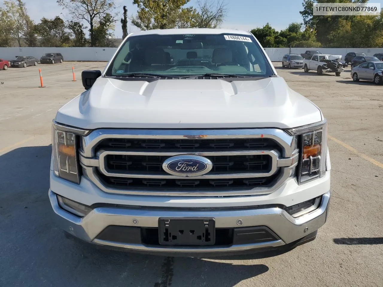 2022 Ford F150 Supercrew VIN: 1FTEW1C80NKD77869 Lot: 74806144