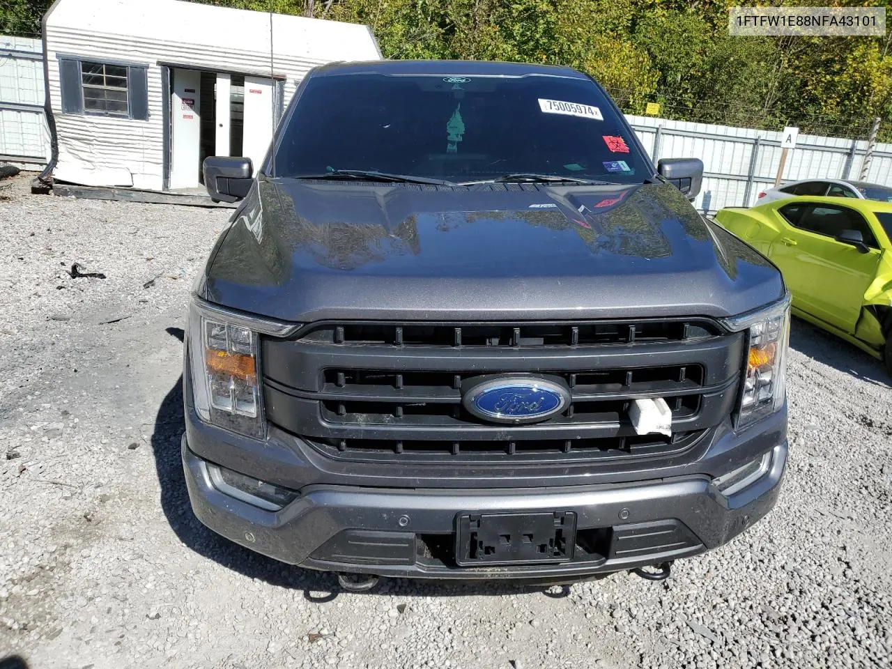 2022 Ford F150 Supercrew VIN: 1FTFW1E88NFA43101 Lot: 75005974