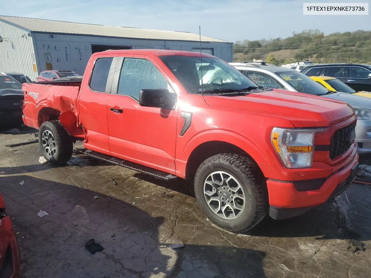 2022 Ford F150 Super Cab VIN: 1FTEX1EPXNKE73736 Lot: 75202114