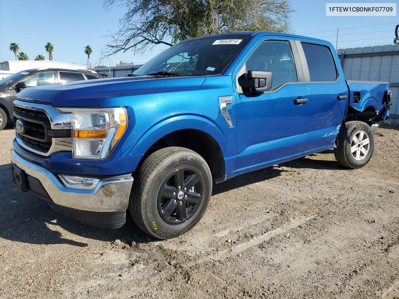 2022 Ford F150 Supercrew VIN: 1FTEW1CB0NKF07709 Lot: 75643814