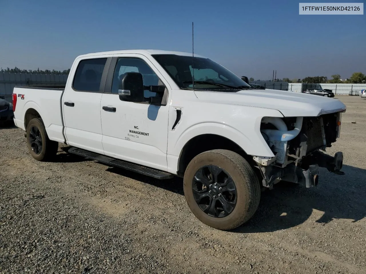 2022 Ford F150 Supercrew VIN: 1FTFW1E50NKD42126 Lot: 76354234