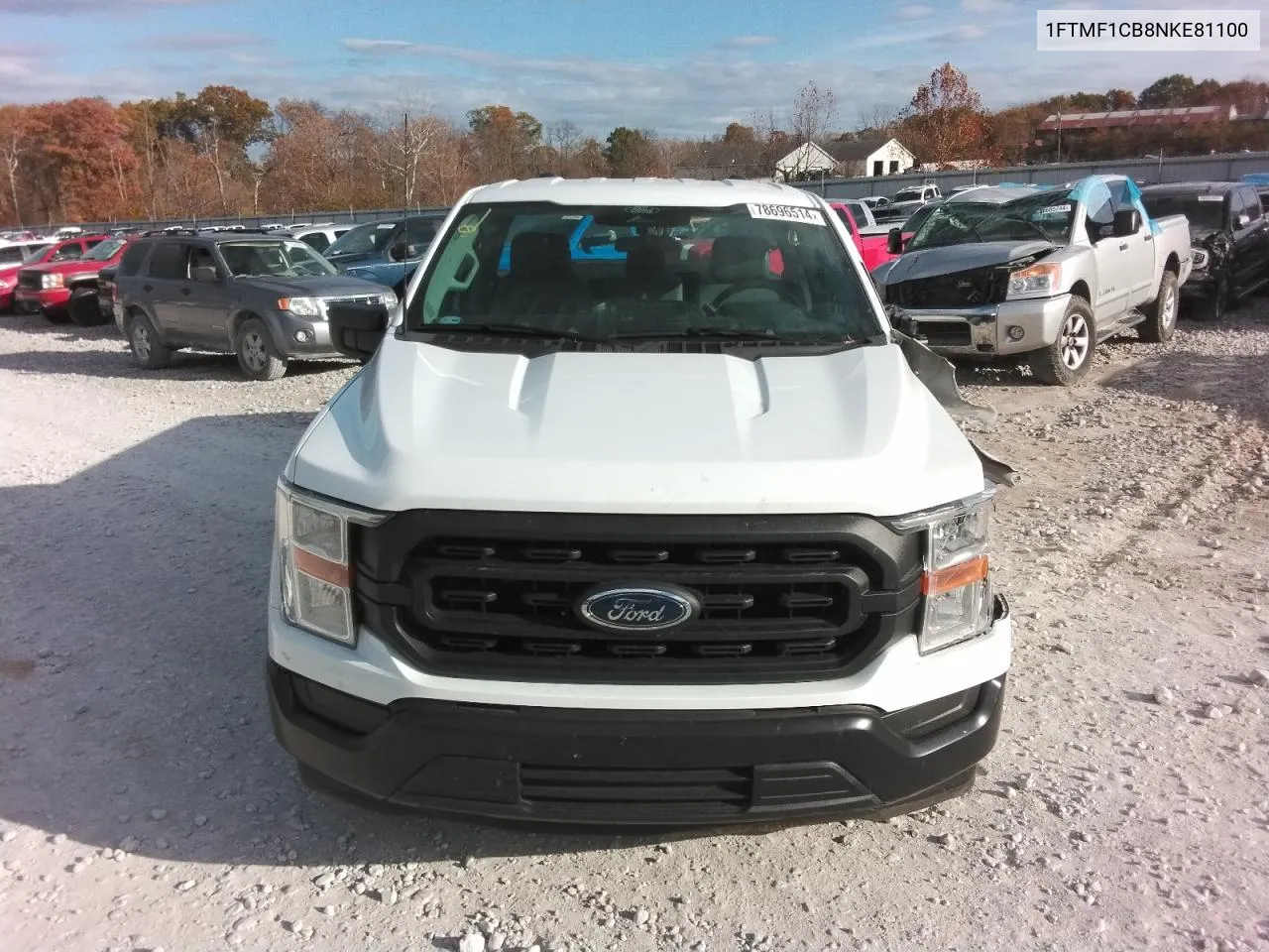 2022 Ford F150 VIN: 1FTMF1CB8NKE81100 Lot: 78696514