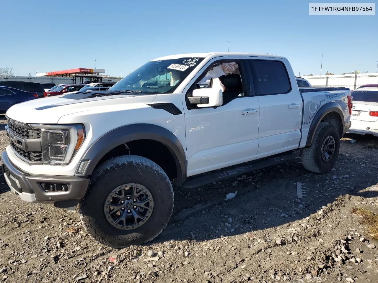 2022 Ford F150 Raptor VIN: 1FTFW1RG4NFB97564 Lot: 80590124