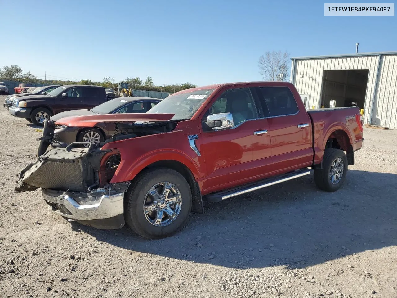 2023 Ford F150 Supercrew VIN: 1FTFW1E84PKE94097 Lot: 76035124