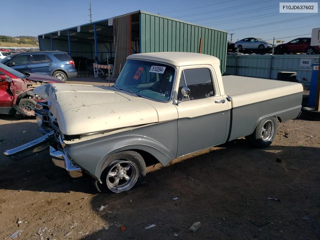 1965 Ford F-100 VIN: F10JD637602 Lot: 76163594