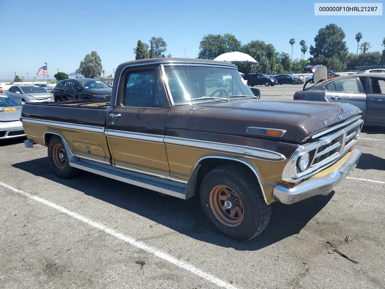 1971 Ford F100 VIN: 000000F10HRL21287 Lot: 61302144