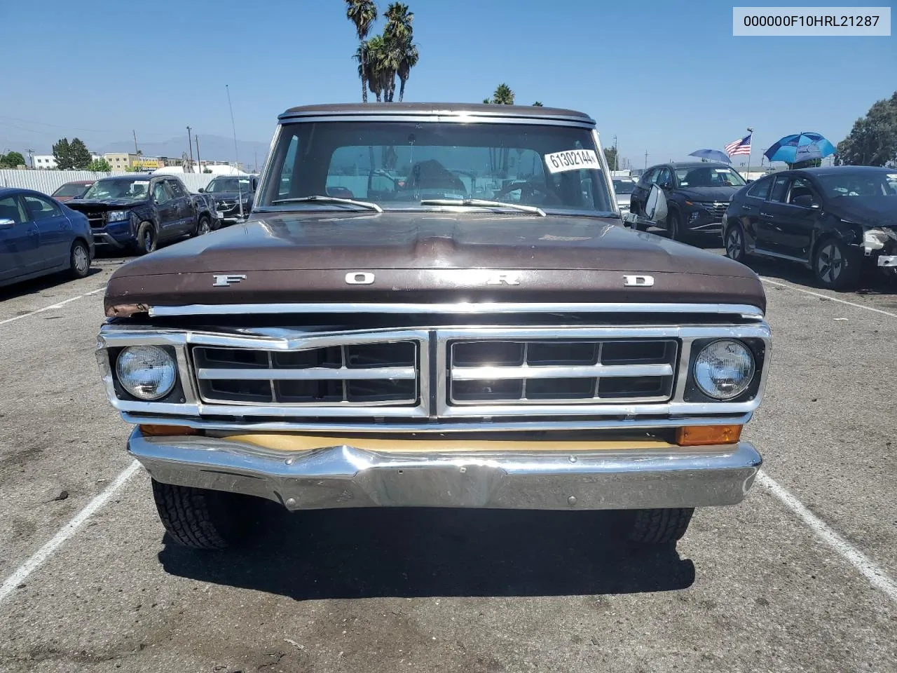 1971 Ford F100 VIN: 000000F10HRL21287 Lot: 61302144