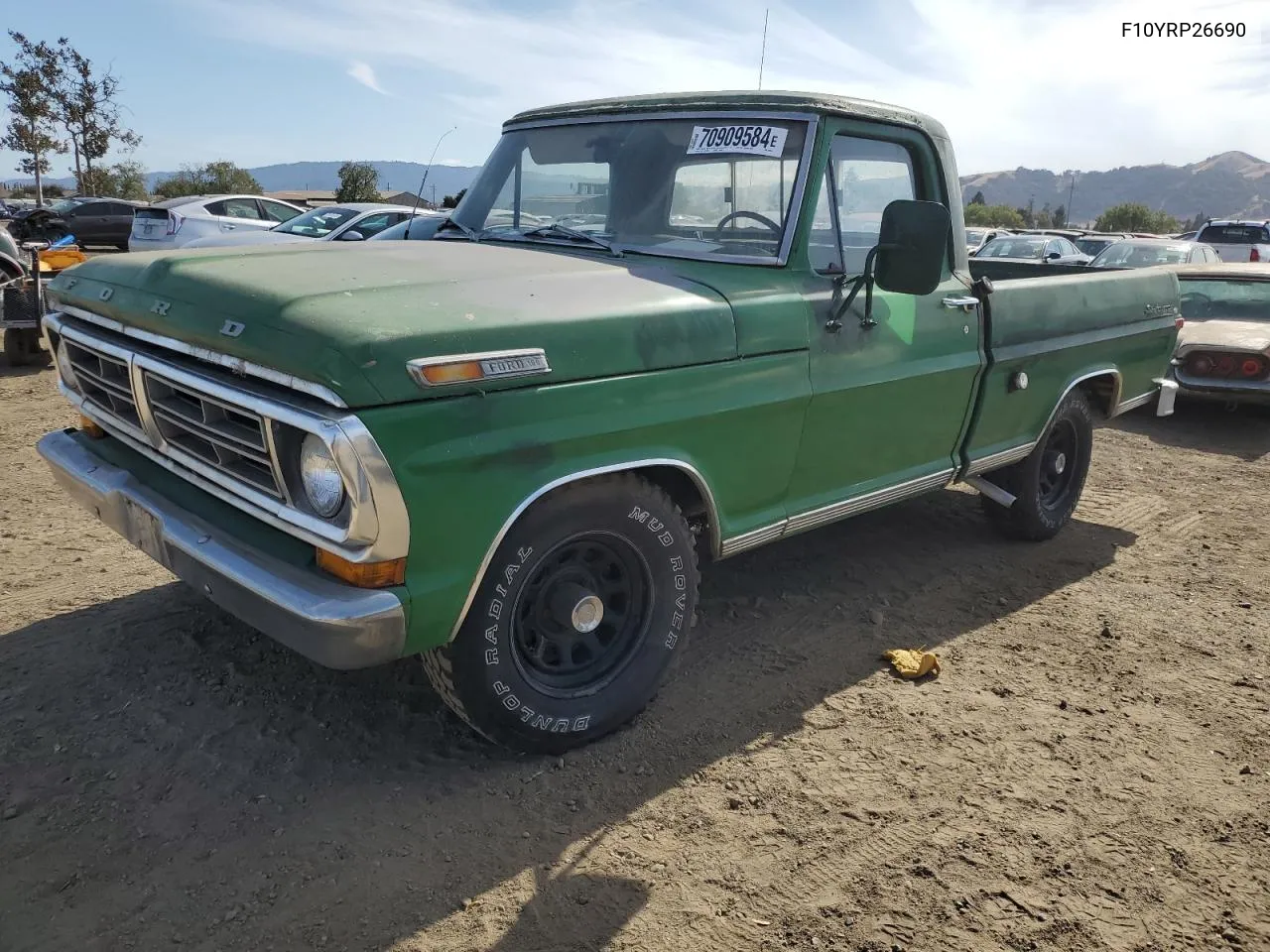 1972 Ford F-100 VIN: F10YRP26690 Lot: 70909584