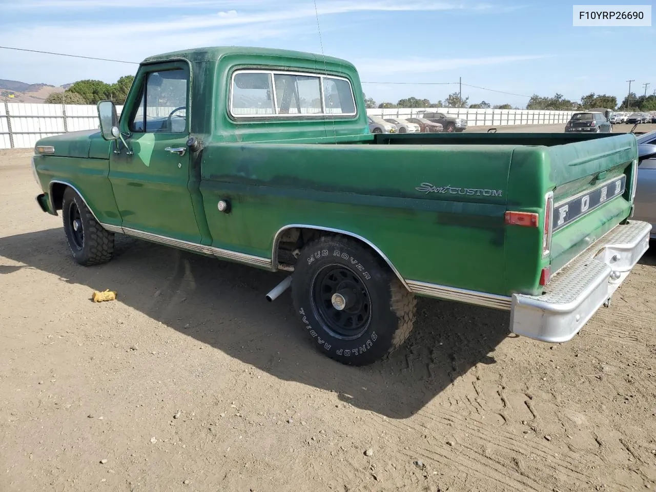 1972 Ford F-100 VIN: F10YRP26690 Lot: 70909584