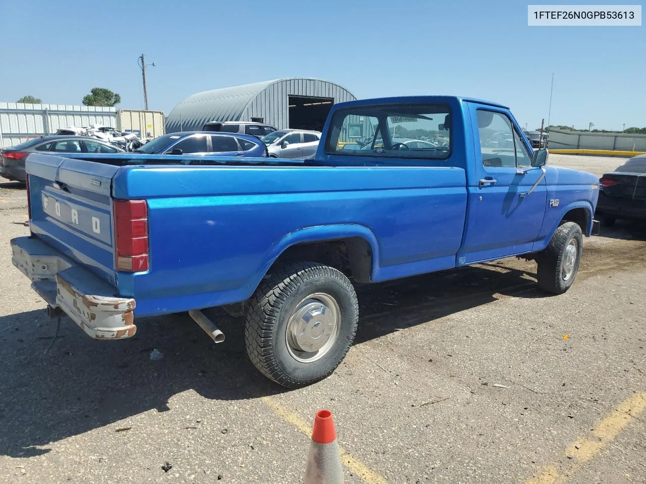 1986 Ford F250 VIN: 1FTEF26N0GPB53613 Lot: 68887634