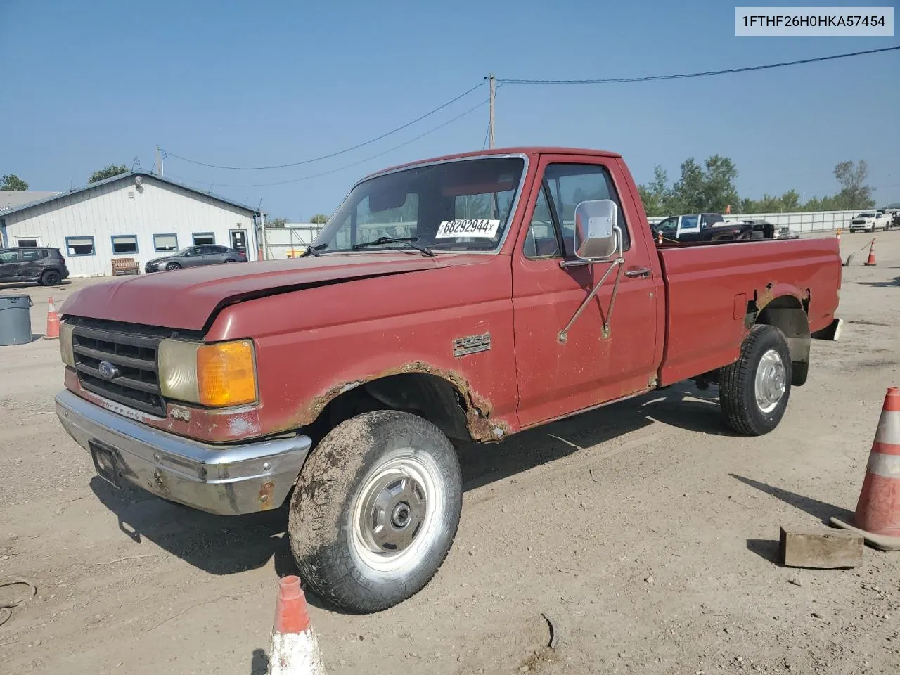 1987 Ford F250 VIN: 1FTHF26H0HKA57454 Lot: 68292944