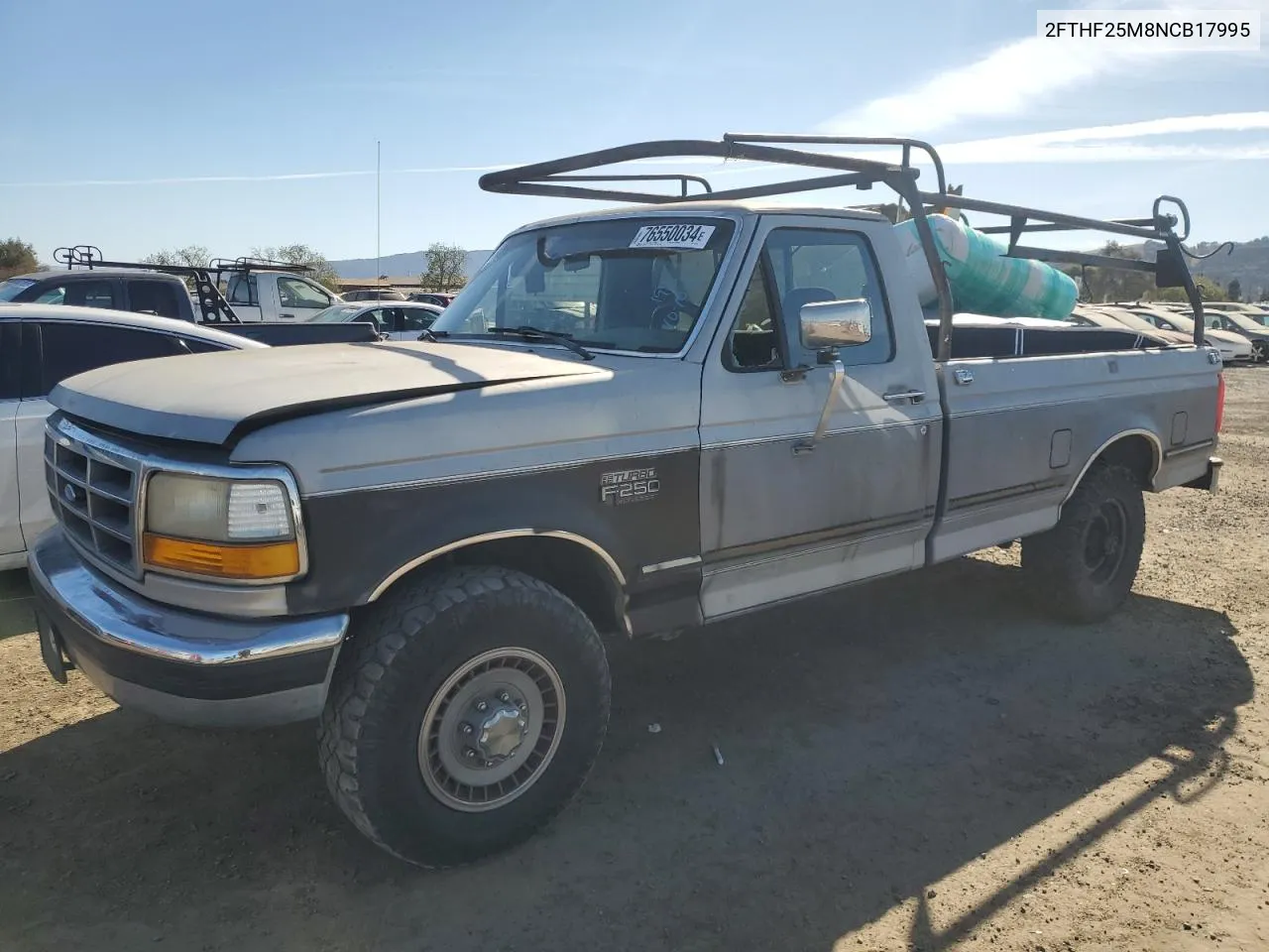 1992 Ford F250 VIN: 2FTHF25M8NCB17995 Lot: 76550034