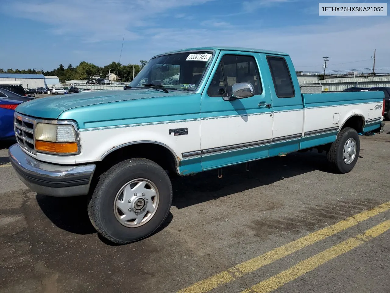 1995 Ford F250 VIN: 1FTHX26HXSKA21050 Lot: 72237104