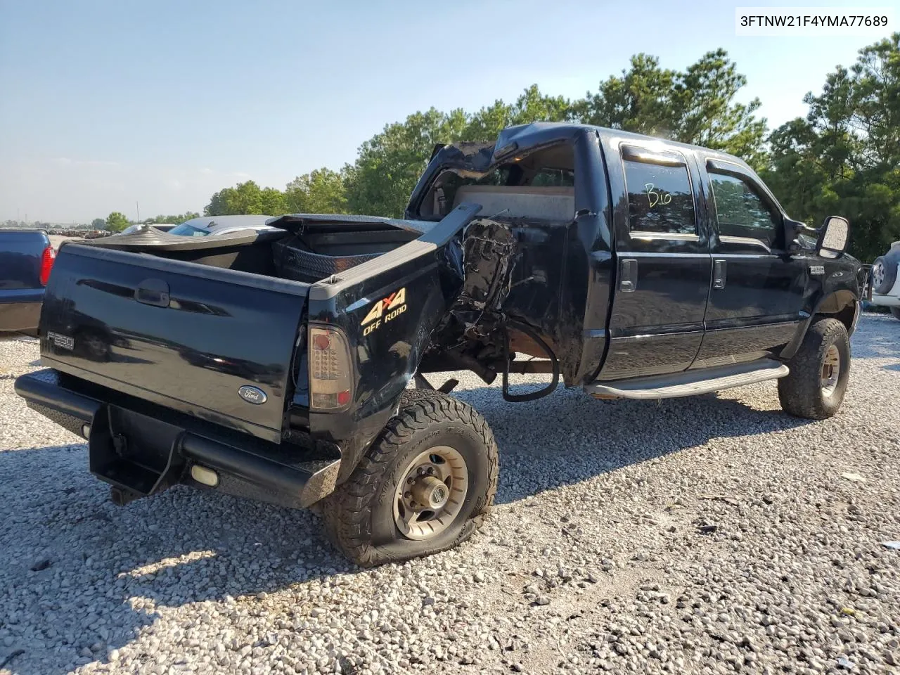 2000 Ford F250 Super Duty VIN: 3FTNW21F4YMA77689 Lot: 59231034