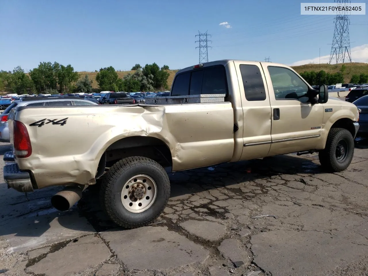 2000 Ford F250 Super Duty VIN: 1FTNX21F0YEA52405 Lot: 61861664