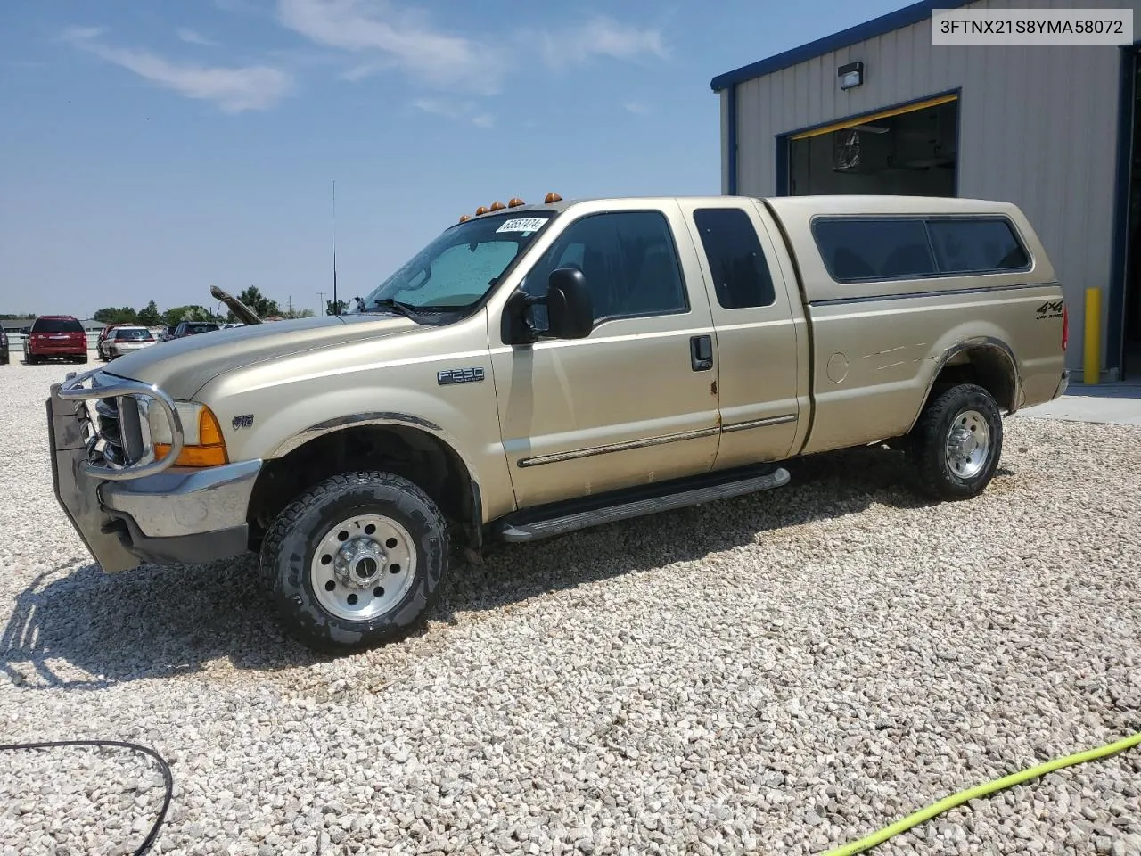 2000 Ford F250 Super Duty VIN: 3FTNX21S8YMA58072 Lot: 63557474