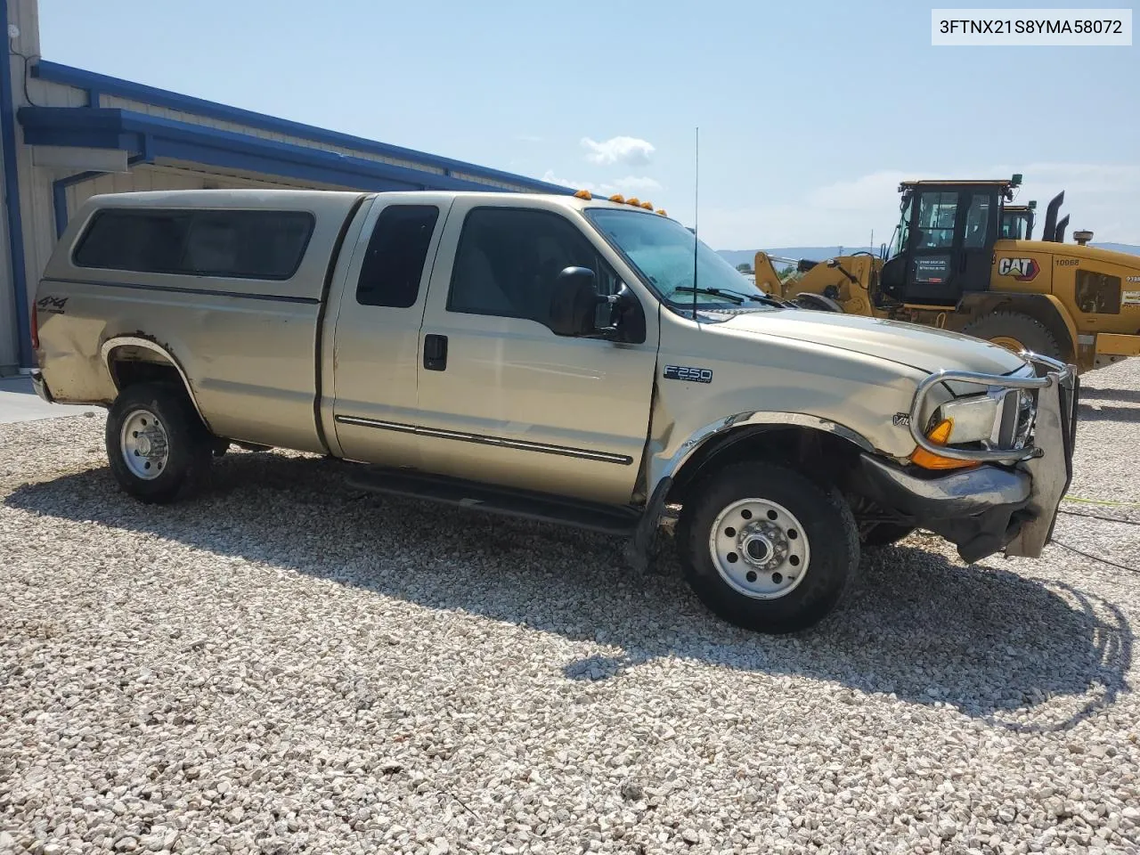 2000 Ford F250 Super Duty VIN: 3FTNX21S8YMA58072 Lot: 63557474