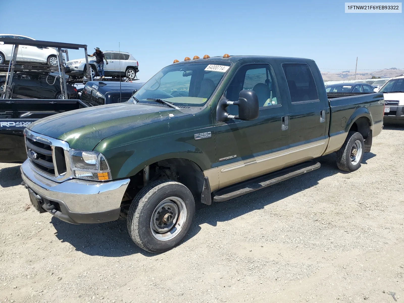 2000 Ford F250 Super Duty VIN: 1FTNW21F6YEB93322 Lot: 64000714