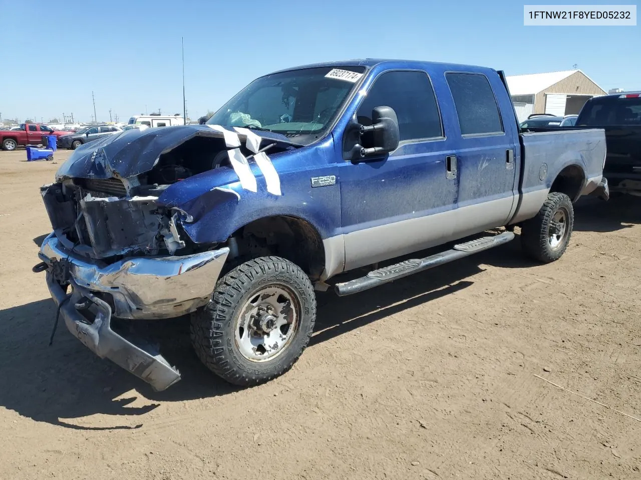 2000 Ford F250 Super Duty VIN: 1FTNW21F8YED05232 Lot: 69237174