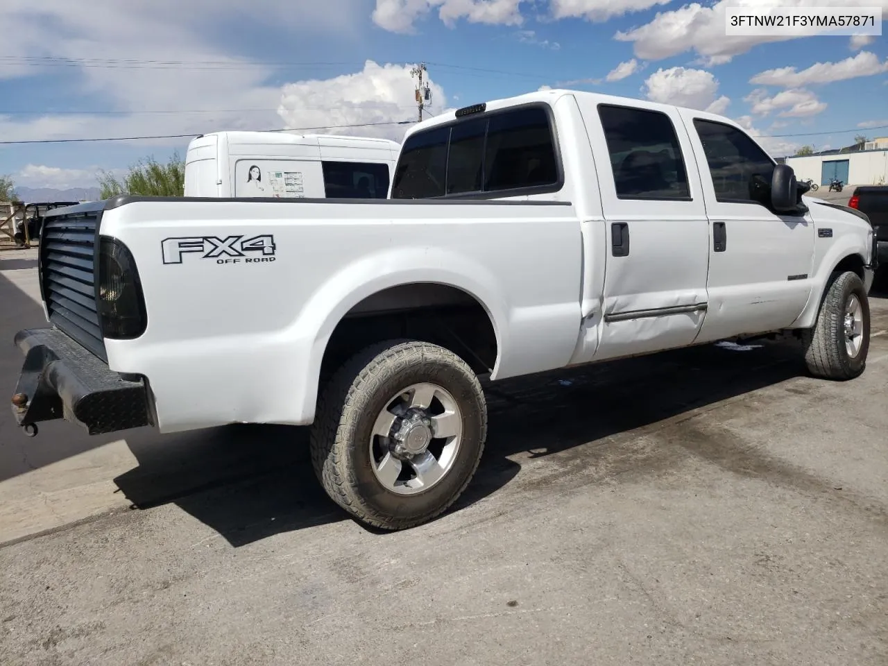 2000 Ford F250 Super Duty VIN: 3FTNW21F3YMA57871 Lot: 69484604