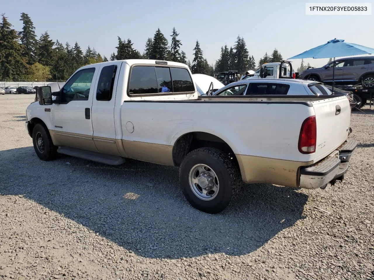 2000 Ford F250 Super Duty VIN: 1FTNX20F3YED05833 Lot: 70504304