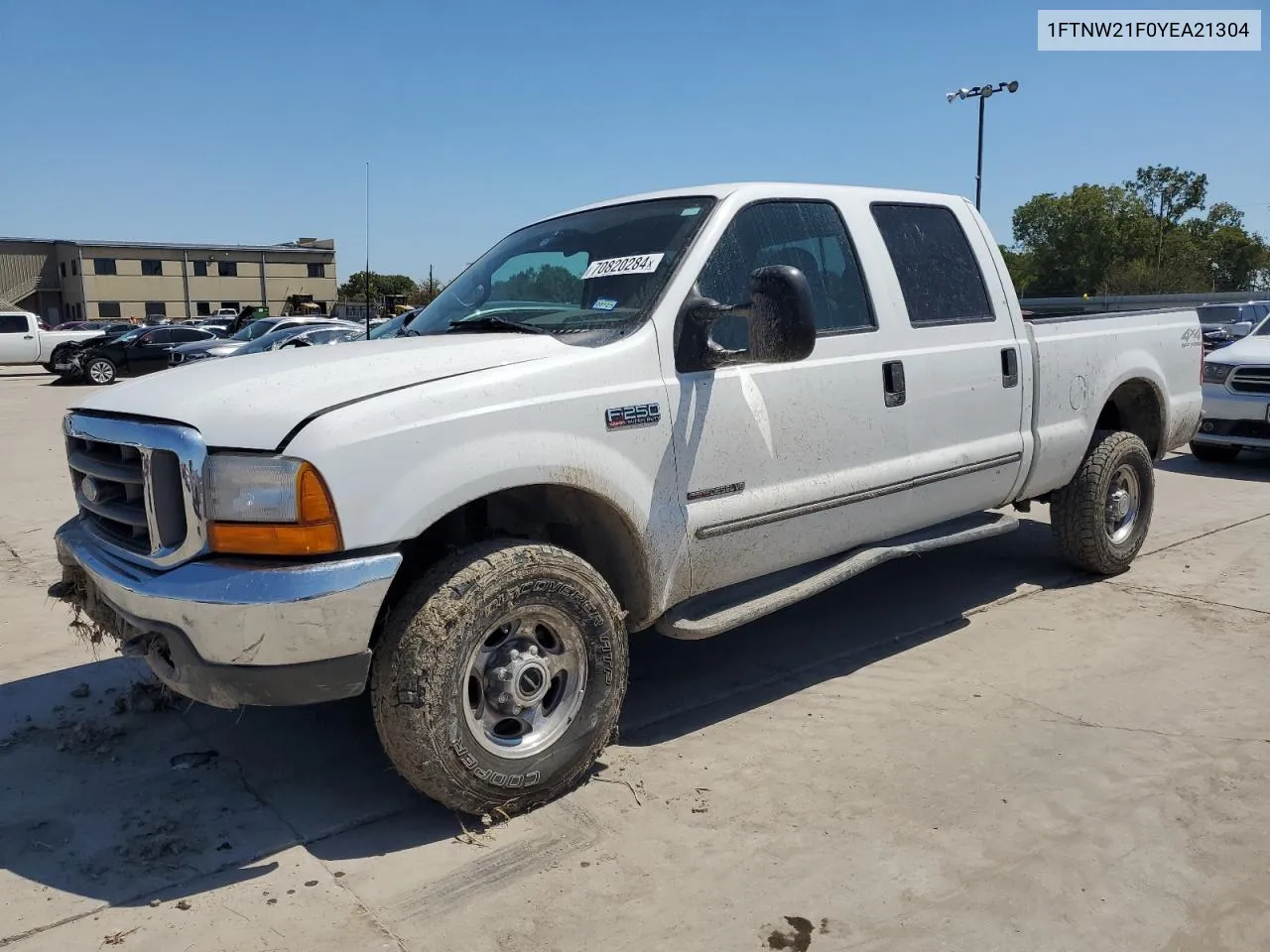 2000 Ford F250 Super Duty VIN: 1FTNW21F0YEA21304 Lot: 70820284