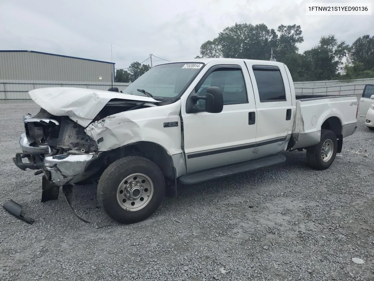 2000 Ford F250 Super Duty VIN: 1FTNW21S1YED90136 Lot: 71520914