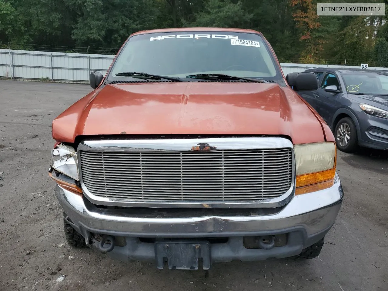 2000 Ford F250 Super Duty VIN: 1FTNF21LXYEB02817 Lot: 71594104