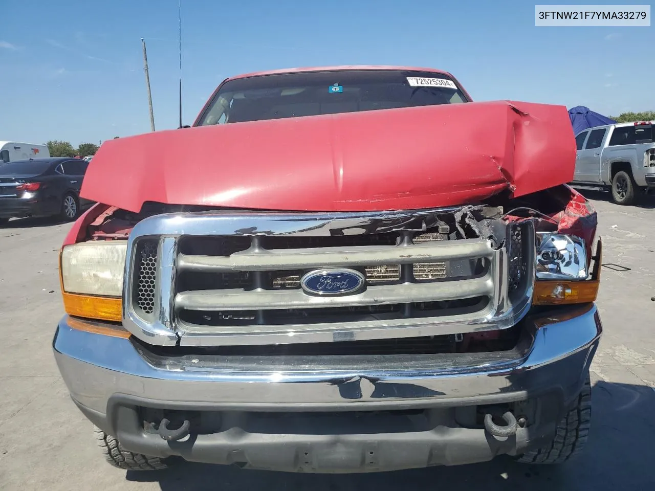 2000 Ford F250 Super Duty VIN: 3FTNW21F7YMA33279 Lot: 72525304