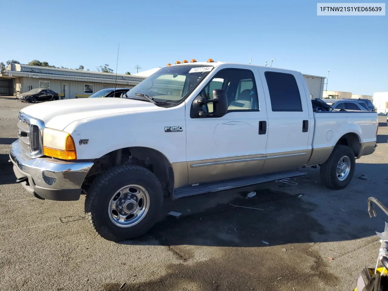 2000 Ford F250 Super Duty VIN: 1FTNW21S1YED65639 Lot: 74377194