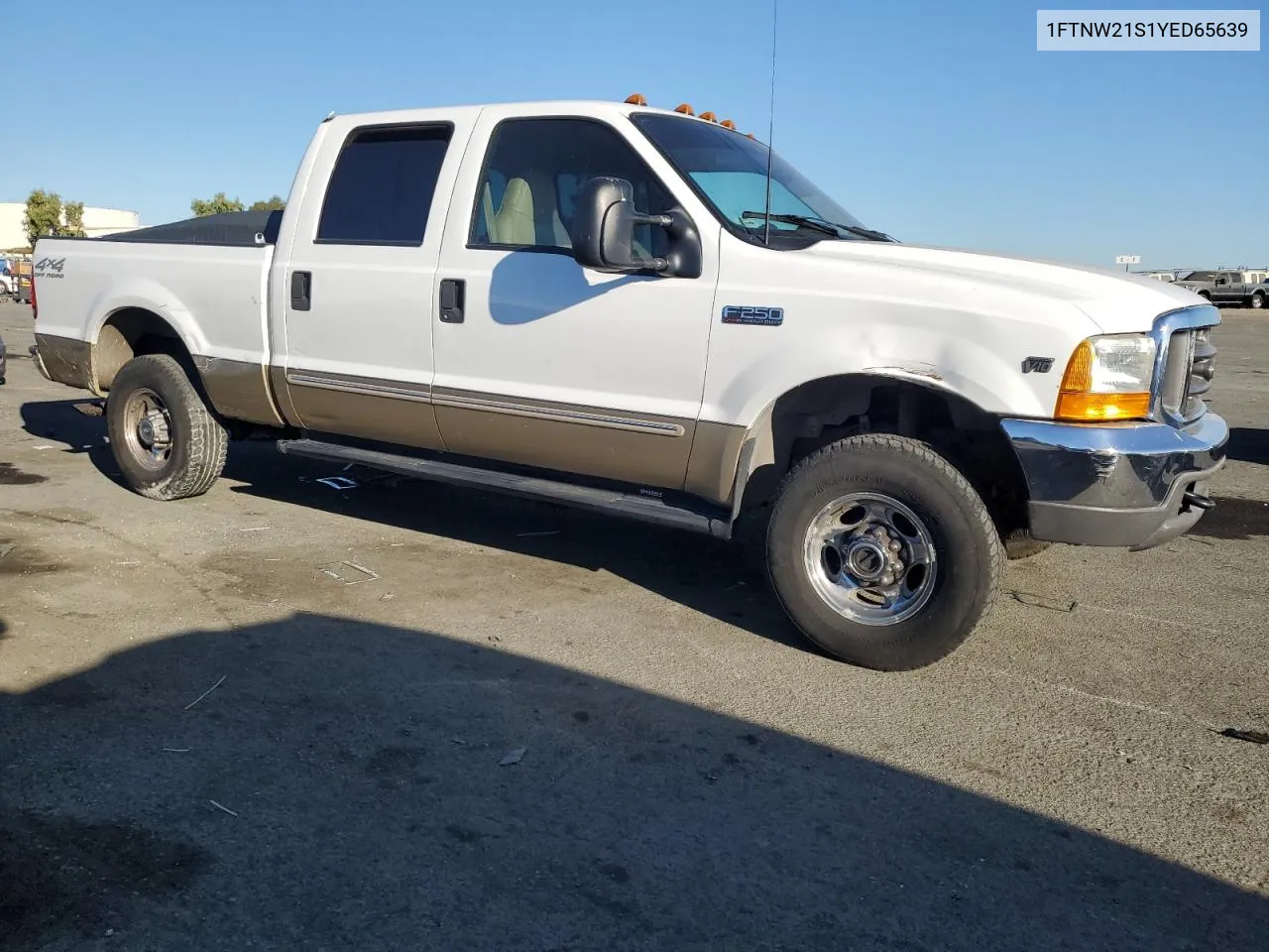 2000 Ford F250 Super Duty VIN: 1FTNW21S1YED65639 Lot: 74377194