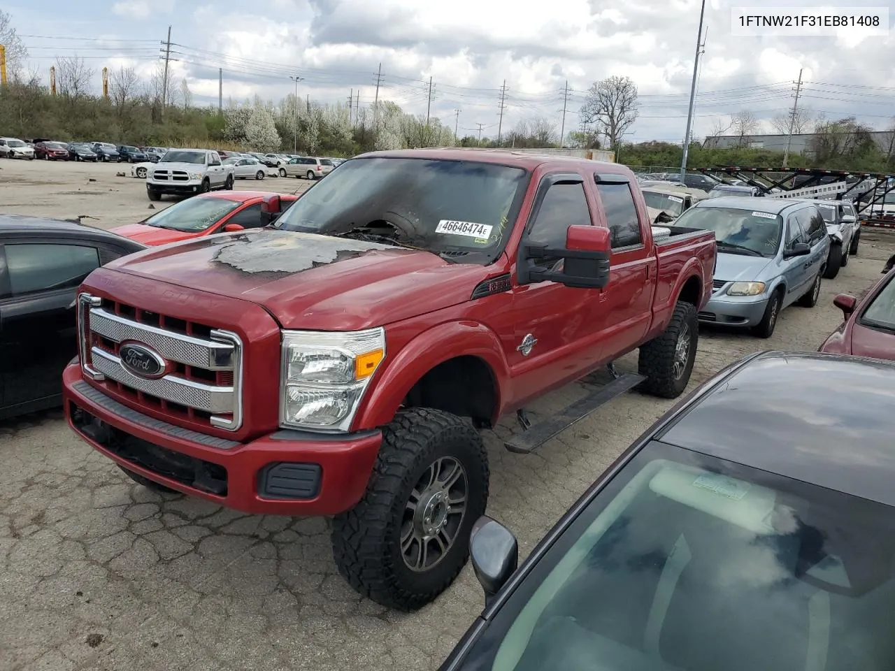 2001 Ford F250 Super Duty VIN: 1FTNW21F31EB81408 Lot: 46646474