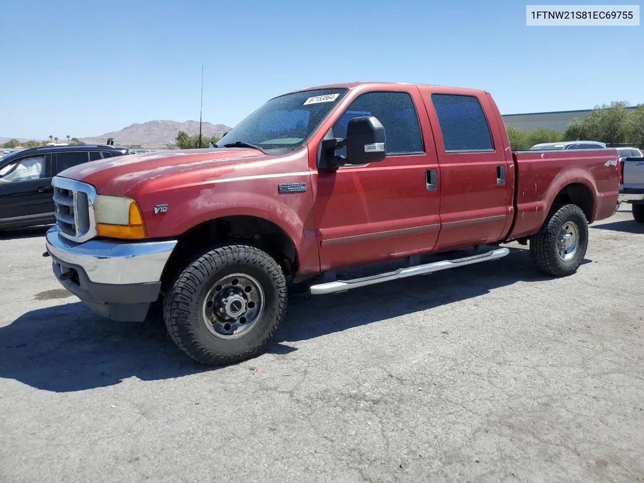 2001 Ford F250 Super Duty VIN: 1FTNW21S81EC69755 Lot: 67153864