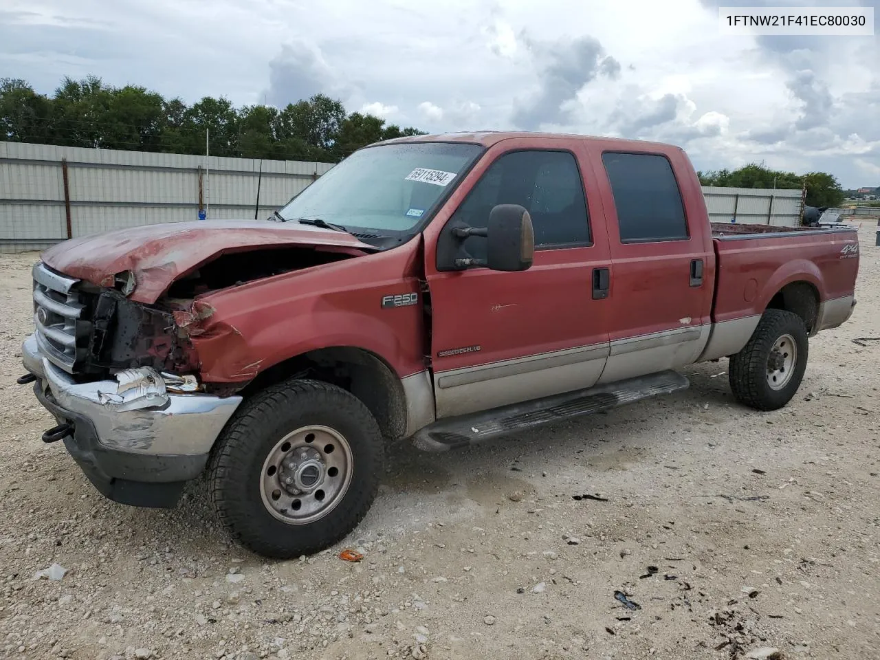 2001 Ford F250 Super Duty VIN: 1FTNW21F41EC80030 Lot: 69115294