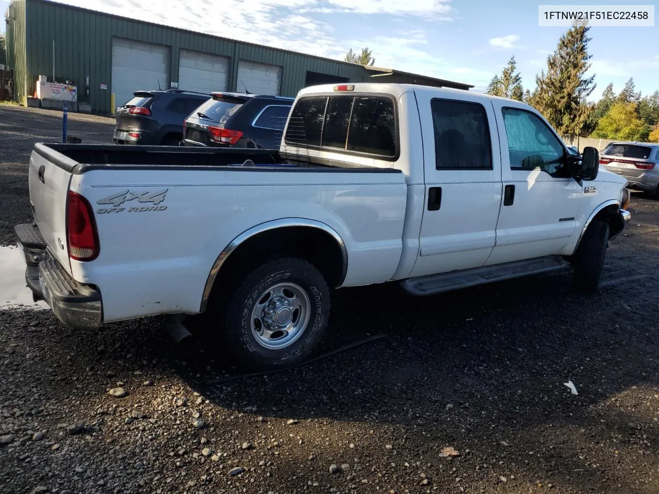 2001 Ford F250 Super Duty VIN: 1FTNW21F51EC22458 Lot: 73159844