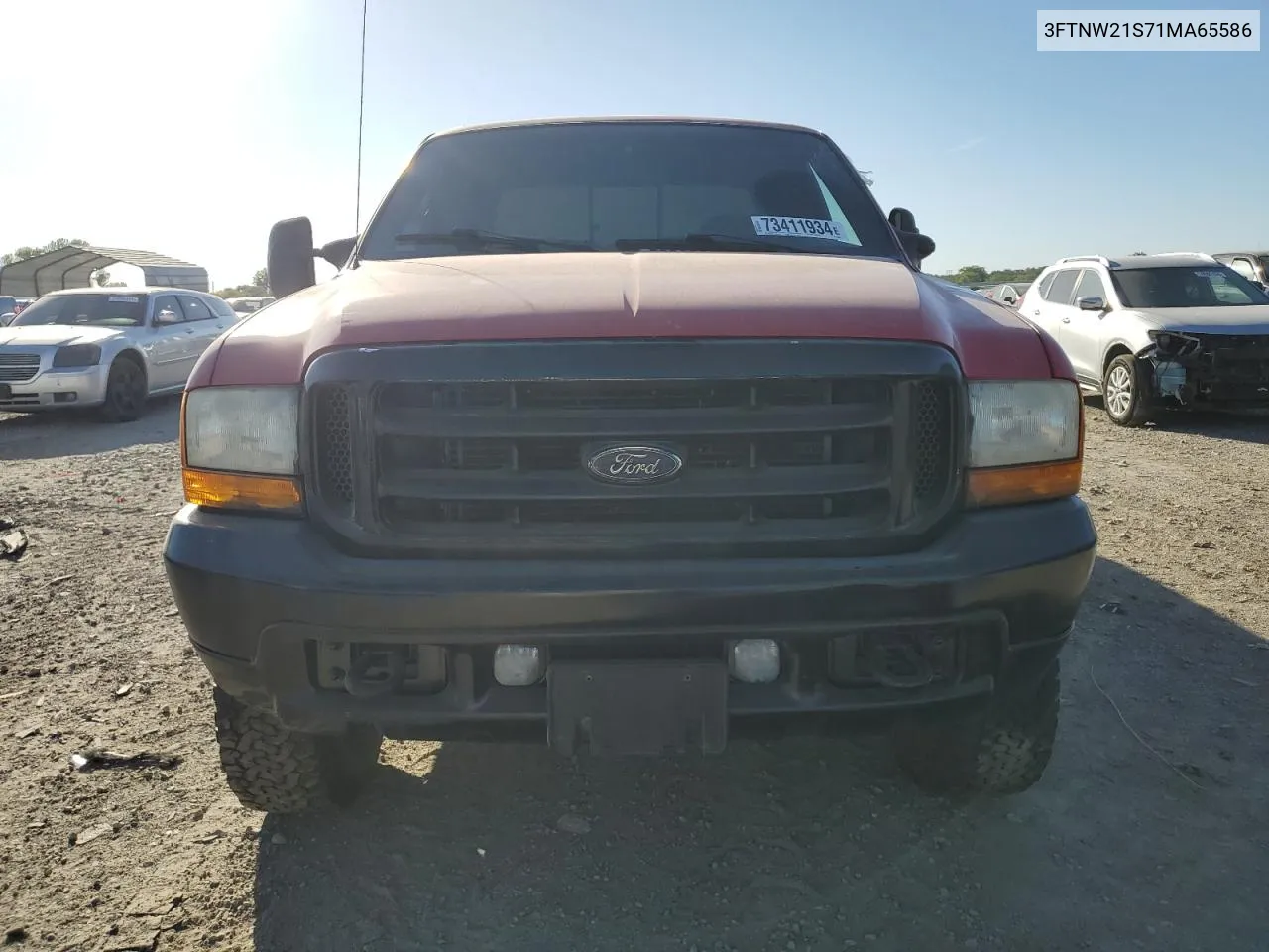 2001 Ford F250 Super Duty VIN: 3FTNW21S71MA65586 Lot: 73411934