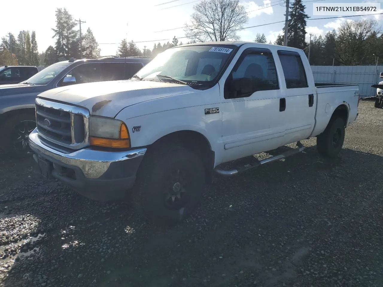 2001 Ford F250 Super Duty VIN: 1FTNW21LX1EB54972 Lot: 78745114